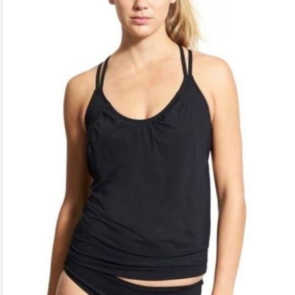Athleta Hang Loose Tankini Top Black Size S, Swim Surf Paddle Beach Board - Picture 2 of 9